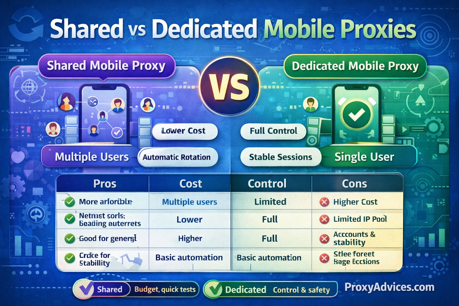 Shared vs Dedicated Mobile Proxies